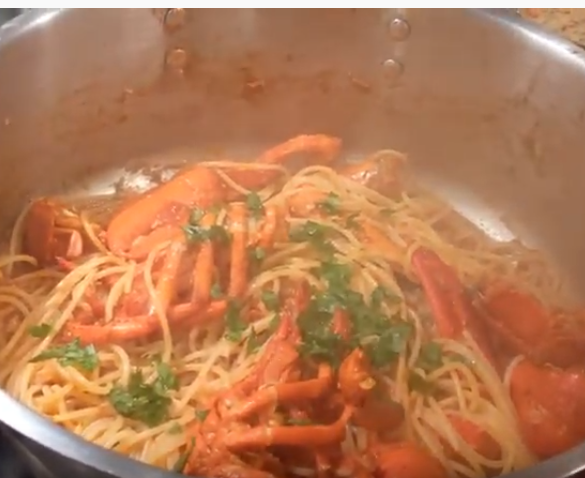 Spaghetti with lobster